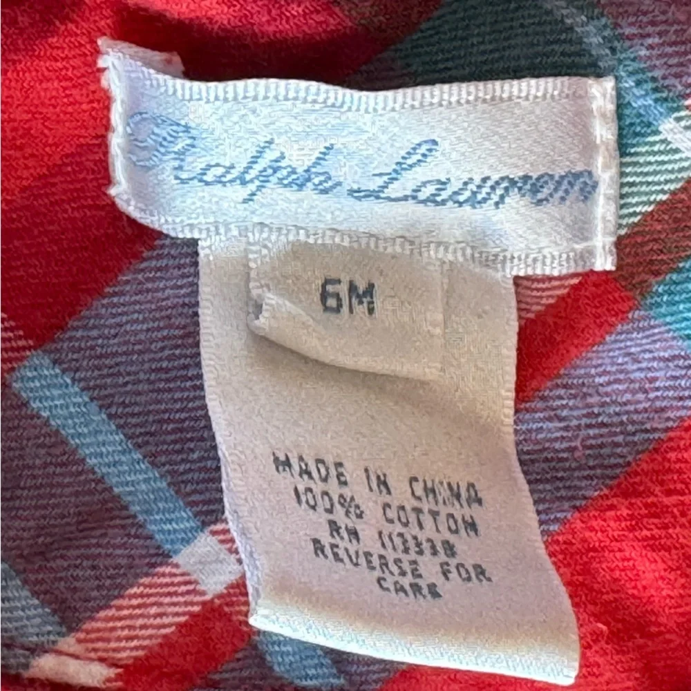 Ralph Lauren One Piece Plaid Outfit 6 months